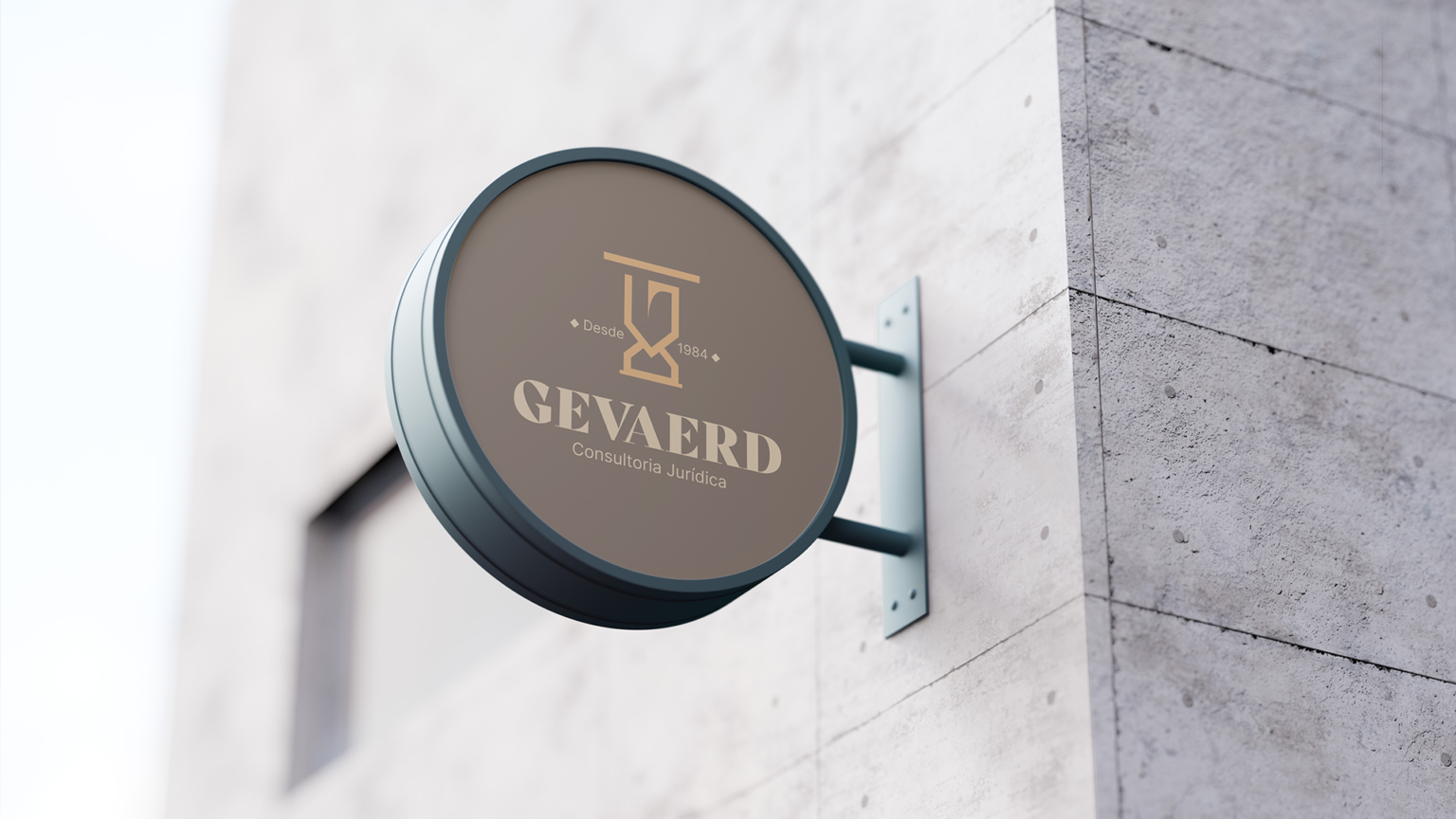 Placa de escritório da marca e identidade visual Gevaerd